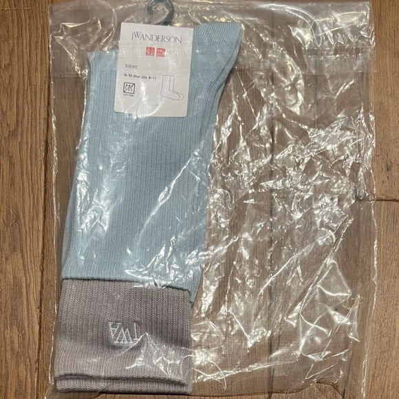 UNIQLO x JW ANDERSON Layered Socks Light Blue Gray Unisex 27-29cm Shoe Size 8-11 - Picture 4 of 5